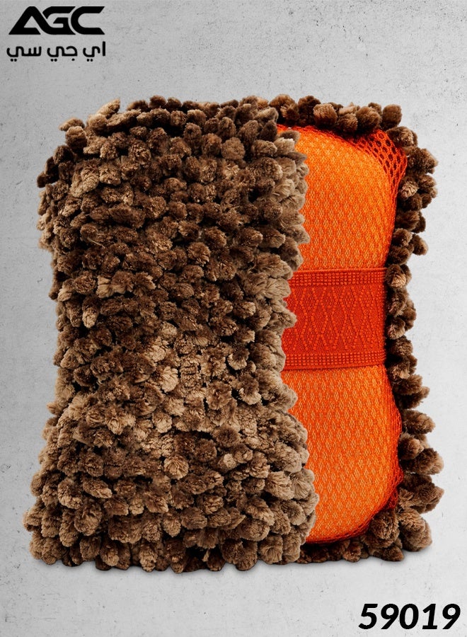 Agc Microfiber Chenille Car Wash Sponge Handheld Wash Pad Scratch Free High Absorbent Foam Cleaning Sponge for Car Bike SUV Truck Auto Exterior Interior Body Glass Wheels Washable Reusable 23x12cm Thick Microfibre Pearl Chenille Wash Sponge Pad - Image 1